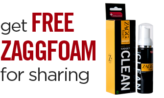 Get free ZAGGfoam for sharing